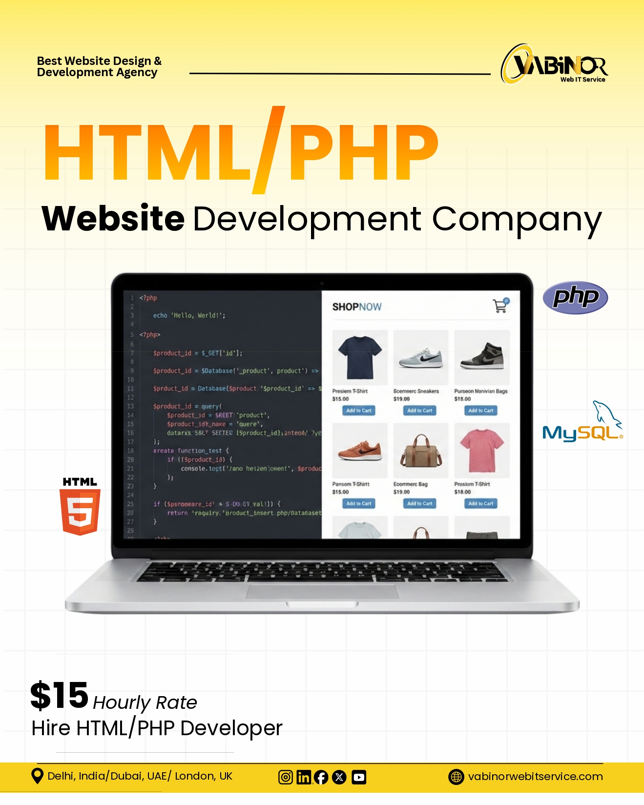 HTMLPHP website develpment company in Delhi-HIre HTMLPHP developer
